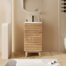 Light Walnut_30" Bathroom Vanity with Sink Combo Mid-Century Floor Cabinet Set with Wood Stripes, Ad