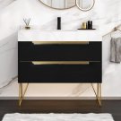 36 Inch Bathroom Vanity with Sink Combo, Bathroom Freestanding Storage Cabinet Vanity with Sintered 