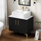 Black-30 Inch_24",30" Bathroom Vanity with Counter Top Sink Combo, Modern Bathroom Storage Vanity Ca