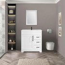 30inch_48" Luxurious Bathroom Vanity with White Stone Countertop and rectangle Sink and Back Splash,