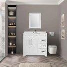 36 RZC36_48" Luxurious Bathroom Vanity with White Stone Countertop and rectangle Sink and Back Splas