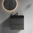 Black_24 Inch Bathroom Vanity with Sink, Large Storage Wall Mounted Floating Bathroom Vanity, One-Pi