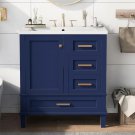 Blue_Bathroom Vanity Cabinet Sink 30”,Single Sink Top Combo Set with Drawers Storage,Bathroom Sink