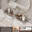 Gray 60CM_Bathroom U-Shaped Rack Wall Mount Floating Shelf Over Sink Organizer Wash Basin Groove Rac
