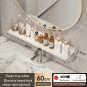 White 60CM B_Bathroom U-Shaped Rack Wall Mount Floating Shelf Over Sink Organizer Wash Basin Groove 