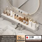 White 70CM B_Bathroom U-Shaped Rack Wall Mount Floating Shelf Over Sink Organizer Wash Basin Groove 