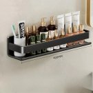 Black-40cm_Bathroom Stainless steel storage rack no punching kitchen wall shelf toilet organizer and