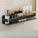 Black-50cm_Bathroom Stainless steel storage rack no punching kitchen wall shelf toilet organizer and