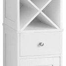 Bathroom Tall Freestanding Storage Cabinet with Shutter Doors Drawer and Removable X Shaped Stand 66