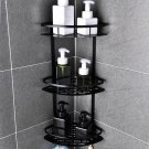 Three Floor Black_Bathroom Shelves No-drill Corner Shelf Shower Storage Rack Holder Toilet Organizer
