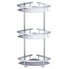 Three Floor Silver_Bathroom Shelves No-drill Corner Shelf Shower Storage Rack Holder Toilet Organize