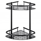 Two Floor Black_Bathroom Shelves No-drill Corner Shelf Shower Storage Rack Holder Toilet Organizer B