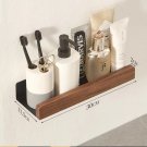 Blackwood 30cm_Bathroom Shelf No Drill Organizer Shower Storage Rack Solid Wood Corner Shelves Wall 