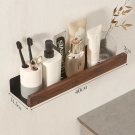 Blackwood 40cm_Bathroom Shelf No Drill Organizer Shower Storage Rack Solid Wood Corner Shelves Wall 