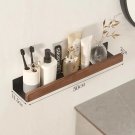 Blackwood 50cm_Bathroom Shelf No Drill Organizer Shower Storage Rack Solid Wood Corner Shelves Wall 