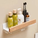 Whitewood  30cm_Bathroom Shelf No Drill Organizer Shower Storage Rack Solid Wood Corner Shelves Wall