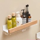 Whitewood  40cm_Bathroom Shelf No Drill Organizer Shower Storage Rack Solid Wood Corner Shelves Wall