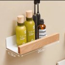Whitewood 20cm_Bathroom Shelf No Drill Organizer Shower Storage Rack Solid Wood Corner Shelves Wall 