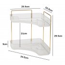 2 Layers Crystal_Bathroom Corner Storage Shelf Kitchen Home Organizer Rack Acrylic Makeup Lipstick S