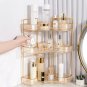 3 Layers Golden_Bathroom Corner Storage Shelf Kitchen Home Organizer Rack Acrylic Makeup Lipstick Sk
