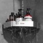 2 Layer 22cm Black_Bathroom Organizer Shelf Kitchen Storage Rack Wall Mounted Shower Shelves No Dril