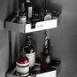 2 with Bar 22cm_Bathroom Organizer Shelf Kitchen Storage Rack Wall Mounted Shower Shelves No Drill S