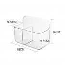 D_Transparent Bathroom Shelf Simple Cosmetic Organizer Shower Shampoo Holder Wall Mounted Floating S