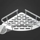 One Floor Silver_Bathroom Shelves No-drill Corner Shelf Shower Storage Rack Holder Toilet Organizer 
