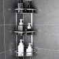 Two Floor Black_Bathroom Shelves No-drill Corner Shelf Shower Storage Rack Holder Toilet Organizer B