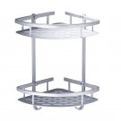 Two Floor Silver_Bathroom Shelves No-drill Corner Shelf Shower Storage Rack Holder Toilet Organizer 