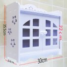 1 Layer Windows_Fashion Bathroom Shelf  Wood-plastic Waterproof Cosmetic Storage Cabinet Wall Mounte