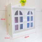 1 Layer Windows 40cm_Fashion Bathroom Shelf  Wood-plastic Waterproof Cosmetic Storage Cabinet Wall M