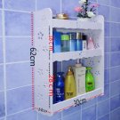 2 Layers 30cm_Fashion Bathroom Shelf  Wood-plastic Waterproof Cosmetic Storage Cabinet Wall Mounted 