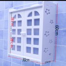 2 Layers Window30cm_Fashion Bathroom Shelf  Wood-plastic Waterproof Cosmetic Storage Cabinet Wall Mo