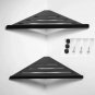 Punching 2_Bathroom Organizer Shelf Space Aluminum Black 1-3 Layer Triangle Rack Universal Corner Ho