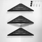 Punching 3_Bathroom Organizer Shelf Space Aluminum Black 1-3 Layer Triangle Rack Universal Corner Ho