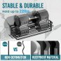 black_TAILI Shower Caddy Suction Cup 2 Pack with Hooks & Soap Holder, Heavy Duty Bathroom Shower