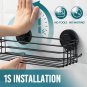 silver_TAILI Shower Caddy Suction Cup 2 Pack with Hooks & Soap Holder, Heavy Duty Bathroom Showe