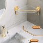 1 Layer_Acrylic Bathroom Shelf without Drilling Gold Rustproof Kitchen Toilet Shower Room Skincare S