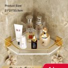 1 Layer with Hooks_Acrylic Bathroom Shelf without Drilling Gold Rustproof Kitchen Toilet Shower Room