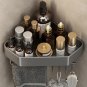 1 Black_Bathroom Shelf No Drill Corner Space Aluminum Storage Rack Wall Mounted Triangle Basket Show