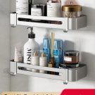 Chocolate_Bathroom Shelf No Drill Corner Space Aluminum Storage Rack Wall Mounted Triangle Basket Sh