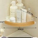 B_Walnut Bathroom Shelf Shelf Bathroom Toilet Shower Restroom No-Punch Storage Corner Basket Tripods
