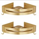Double triangle_European Bathroom Corner Shelf Wall Mounted Titanium Gold Space Aluminum Bathroom To