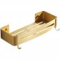 Square single layer_European Bathroom Corner Shelf Wall Mounted Titanium Gold Space Aluminum Bathroo