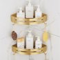 Square single layer_European Bathroom Corner Shelf Wall Mounted Titanium Gold Space Aluminum Bathroo