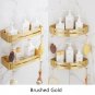 Square three layer_European Bathroom Corner Shelf Wall Mounted Titanium Gold Space Aluminum Bathroom