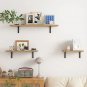 Khaki_Floating Shelves, Rustic Wood Wall Shelves for Bathroom, Kitchen, Bedroom or Living Room Bathr