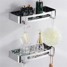 Dual Tier fang_Bathroom shelves hardware Rack 304 Stainless steel Wall Mounted Corner triangle showe