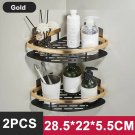 golden 2Triangle_Bathroom Shelf No Drill Makeup Storage Organizer Aluminum Alloy Shampoo Rack Shower